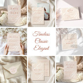 Elegante Minimalistische Terracotta Monogram Weddi RSVP Karte