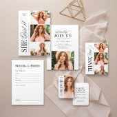 Mini Elegant Timeless Typography Photo Graduation Begleitkarte