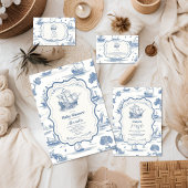 Elegante Toile Nautical Baby Shower Pappteller