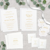 Klassische Elegant Einfache formale Gold Weiße Hoc Einladung