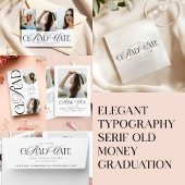 Modern Typography 3 Photos Elegant Graduation Einladung