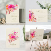 Eleganter Chic Pink Watercolor Blumenzelt Spielkarten