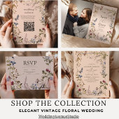 Monogram Elegant Vintag Floral Wedding Serviette