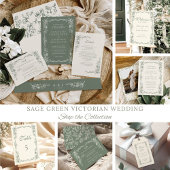 Elegante Sage Green Vintage Wedding Tischnummer
