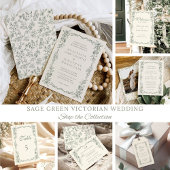 Elegante Sage Green QR Code UAWG Viktorianisch Hoc Einladung