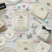Elegantes Vintages Tea Party Hinweiskarte