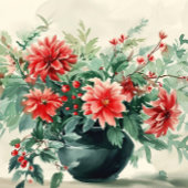 Eleganter Vintager Winter Floral Holiday Geschenkanhänger