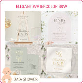 Hellblauer Wasserfarben-Bogen Baby-Einweihung Einladung