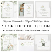 Elegant Watercolor Chapel Photo Save the Date