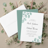 Elegante Wasserfarbe Eukalyptus Personalisiert Hoc Wasserflaschenetikett (Personalisieren Sie die Kollektion dieses unabhängigen Creators. Test)