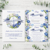 Elegant Watercolor Tulip Wreath Wedding Blue Ivory Dosenglas (Personalisiere diese Kollektion eines unabhängigen Creators.)