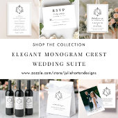 Elegantes Wappen-Hochzeitsmenü mit Monogramm Programm