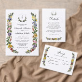 Whimsical Vintag Floral monogramm Hochzeitsbogen Einladung (Personalisiere diese Kollektion eines unabhängigen Creators.)