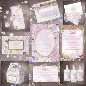 Whimsikale Wildblume Rosa Hochzeit Planer