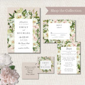 Eleganter White Blush Peony Garden Hochzeit Dankeskarte