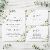 Elegantes weißes Blumen-Hochzeitsprogramm Programm (Personalisiere diese Kollektion eines unabhängigen Creators.)