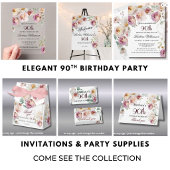 Elegant Floral 90. Geburtstag Geschenktütchen