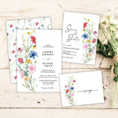 Elegante Wildblumen Hochzeit Save The Date