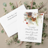Elegante Winter Evergreen und Rowan Berries Weddin Einladung (Personalisieren Sie die Kollektion dieses unabhängigen Creators. Test)