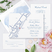 Elegant Wrightsville Beach NC Map Wedding Save The Date