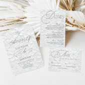 Monogramm-Hochzeit mit Blumenmuster Acryleinladungen