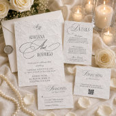 Monogramm Luxus-Blumenhochzeit Einladung