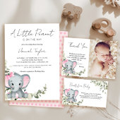 Pink Elephant Baby Shower Girl Serviette
