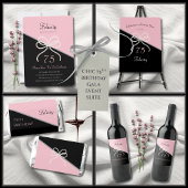 Chic 75th Gala Pink und Black Dankeskarten Dankeskarte