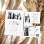 RSVP für einfache Schwarz-Weiß-Hochzeit Begleitkarte