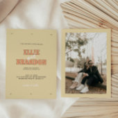 ELLIE Modern Retro QR Code Wedding Details Begleitkarte