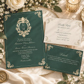 Smaragdgrüne barocke Hochzeitsprogramm