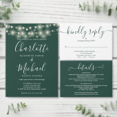 Gute Saitenleuchten Smaragdgrüne Hochzeit Begleitkarte (Personalisiere diese Kollektion eines unabhängigen Creators.)
