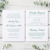 Traditionelle Smaragdgrüne feierliche Hochzeit All In One Einladung (Personalisiere diese Kollektion eines unabhängigen Creators.)