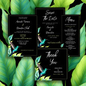 Emerald Hummingbird Tropical Blätter Wedding Einladung