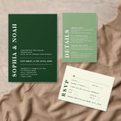 Minimal moderner QR-Code Elfenbein & Grüne Hochzei Dankeskarte (Personalisiere diese Kollektion eines unabhängigen Creators.)