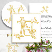 EDITABLE FARBEN EN Monogramm NE Einladung