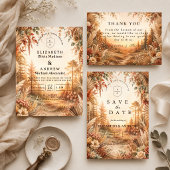 Verzauberte Boho-Waldhochzeit Save The Date