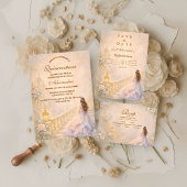 Enchanted Palace Fairytale Quinceañera RSVP Karte