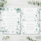 Bezauberte Vintag Sage Green Wedding Dankeskarte (Personalisiere diese Kollektion eines unabhängigen Creators.)