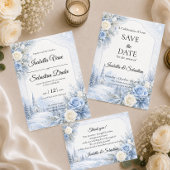 Verzauberte Winterhochzeit Dankeskarte