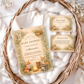 Enchanted Woodland Campfire Baby Shower Einladung