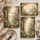 Verzauberte Wald-Fantasy-Hochzeit Save The Date