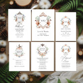 Wild Woodland Laurel Wappen Monogram Brautparty Einladung