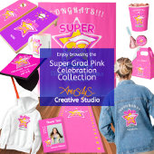 Abschluss Super Grad Pink Editable Notizblock