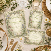Ethereale Art Nouveau-Gartenhochzeit Save The Date