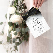 Ethereal Mist Ombre Black Watercolor Brautparty Einladung