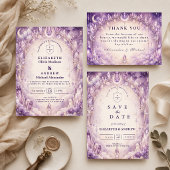 Ätherische lila himmlische Hochzeit Save The Date