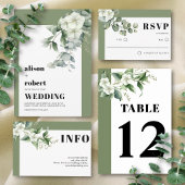 Eukalyptus-Zweigstelle und Blume Hochzeitsprogramm Werbekarte
