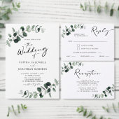 Eukalyptus Greenery Wedding Save the Date Ankündigungspostkarte (Personalisiere diese Kollektion eines unabhängigen Creators.)