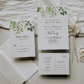 Eukalyptus Simple Brown Floral Folded Wedding Programm